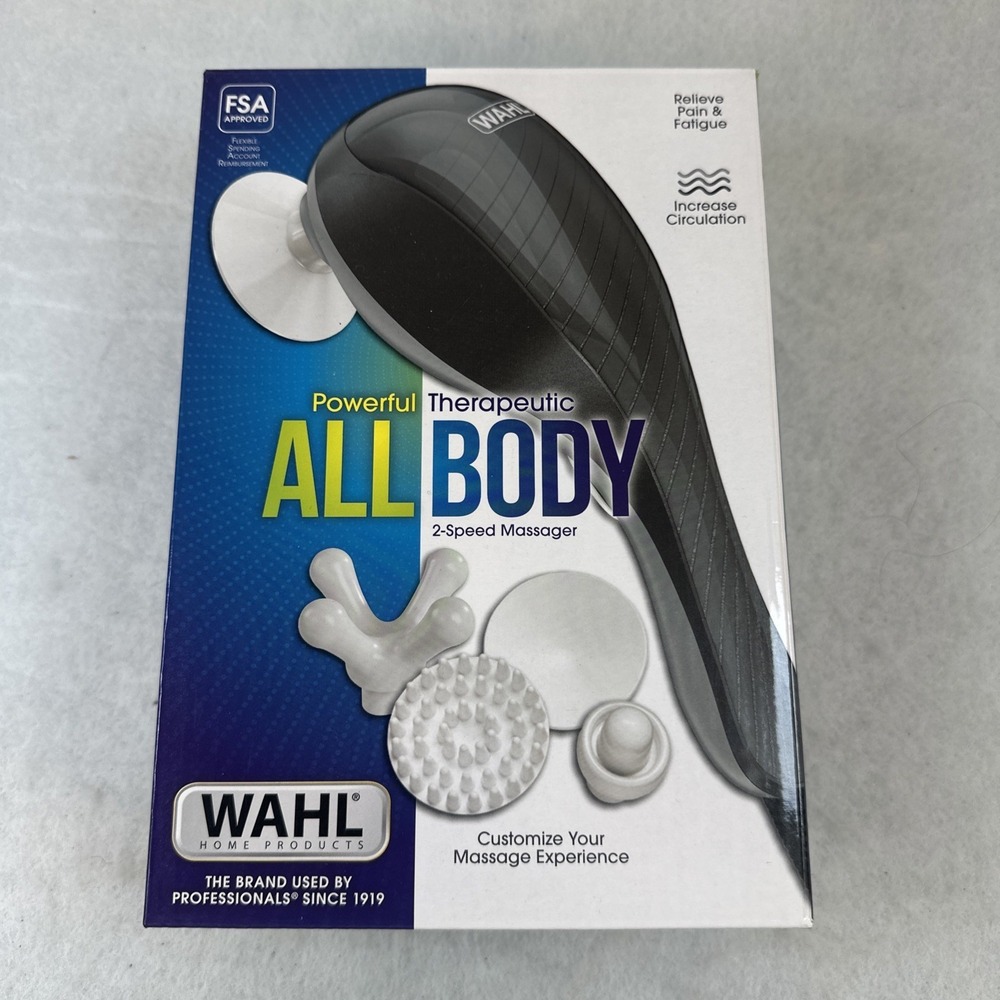 Wahl Powerful Therapeutic All Body 2-Speed Hand-Held Massager with 3 Attachments